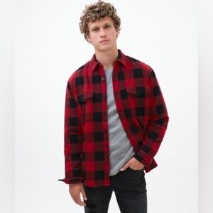 Aeropostale Men’s Buffalo Plaid Sherpa-Lined Jacket Coat S